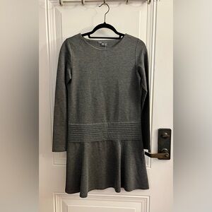 Vince Drop Waist Long Sleeve Dress